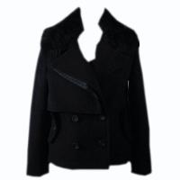 Ladies Woven Jacket with Fur Collar